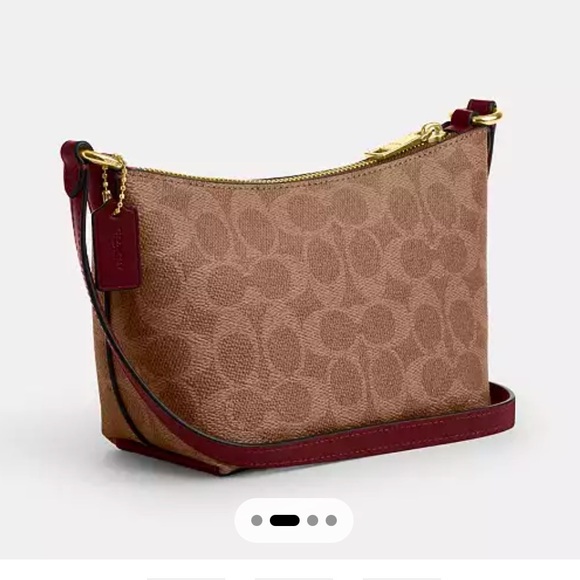 Coach Zip Top Crossbody Bag In Signature Canvas With Horse And Carriage Print🎀 - Picture 7 of 8